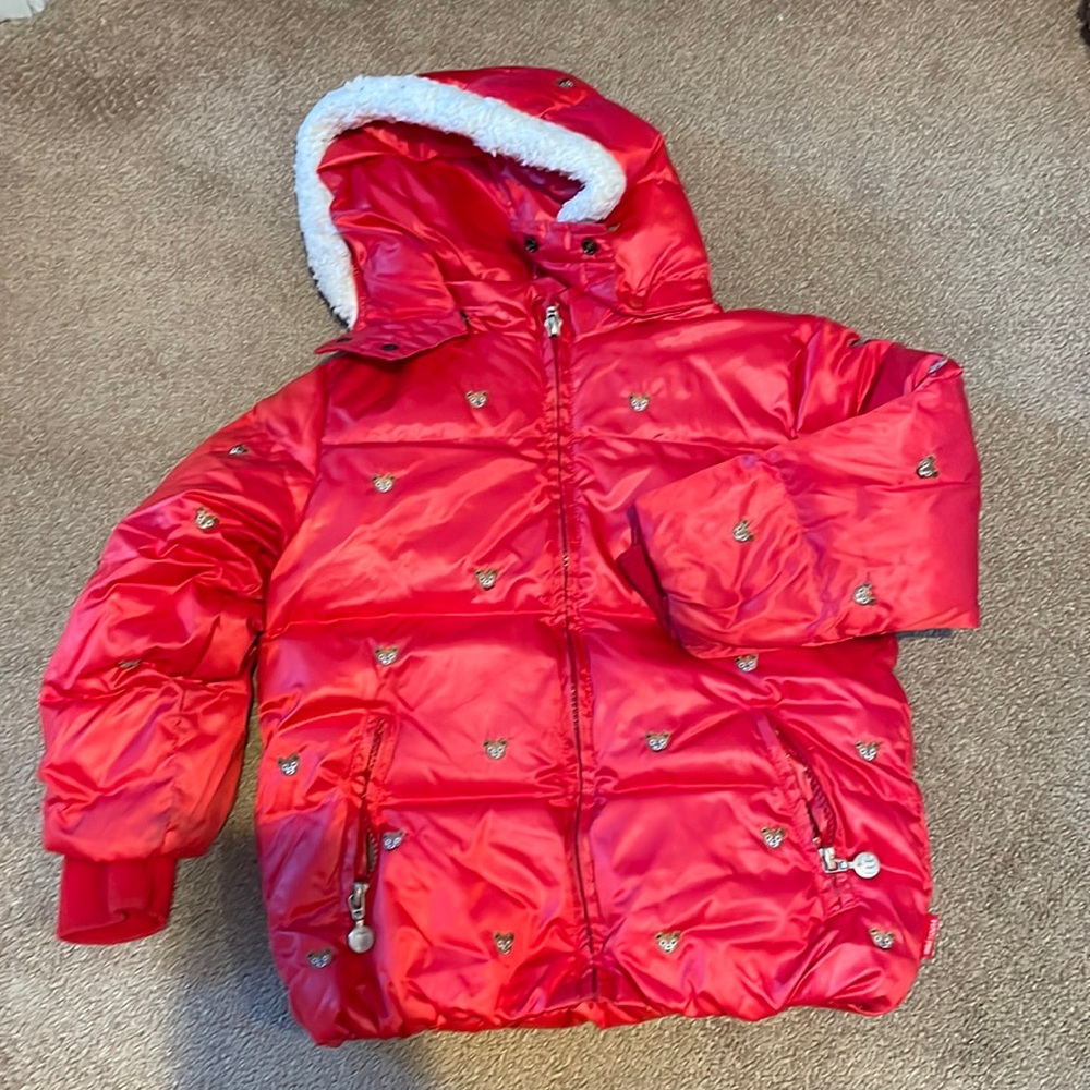 Miki House kids red down jacket with hooded